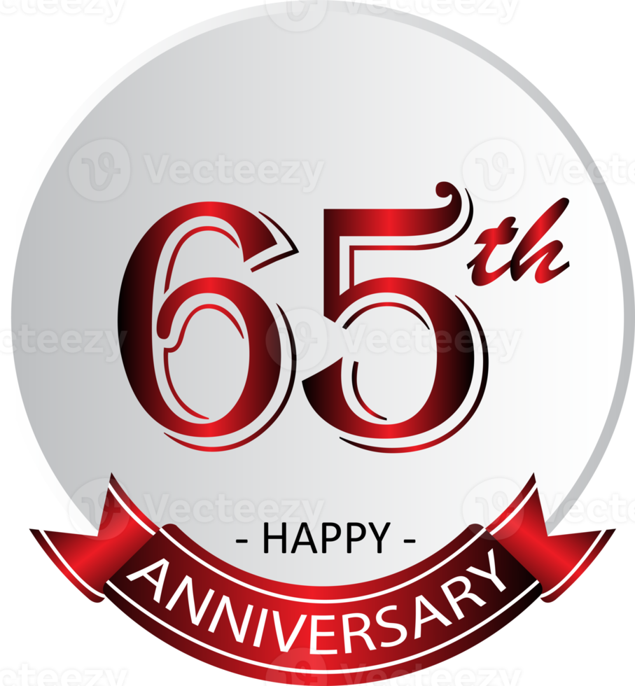 65th anniversary celebration label png