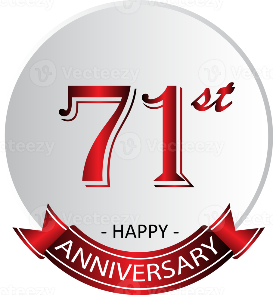 71st anniversary celebration label png