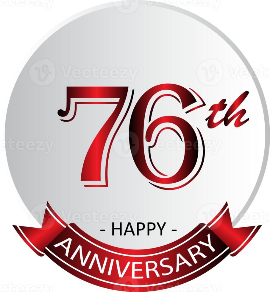 etiqueta de celebración del 76 aniversario png