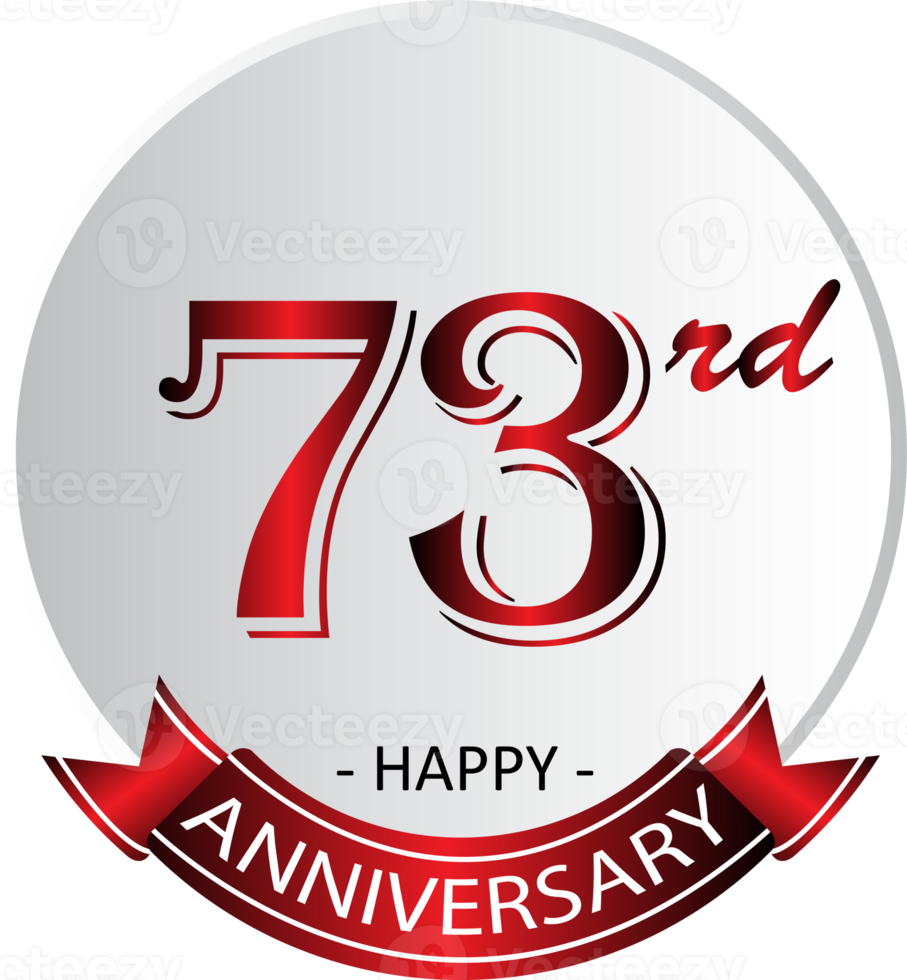 73rd anniversary celebration label png