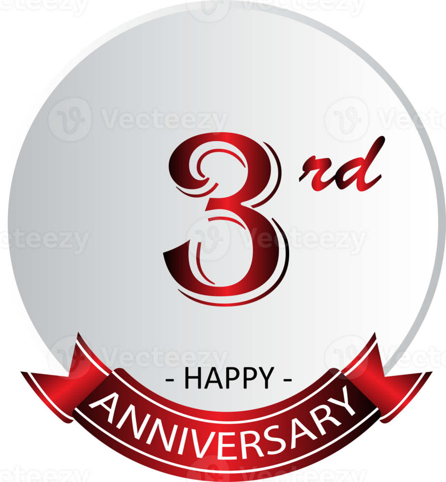 3rd anniversary celebration label png