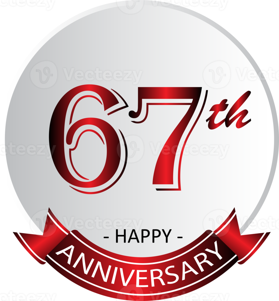 67th anniversary celebration label png