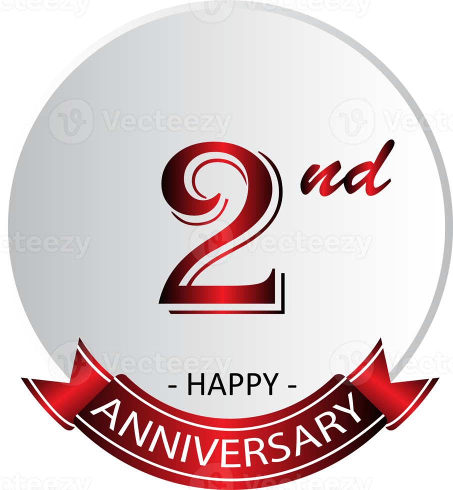 2nd anniversary celebration label png