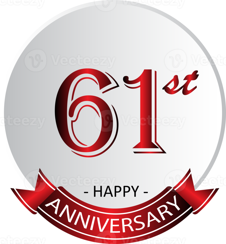 61st anniversary celebration label png