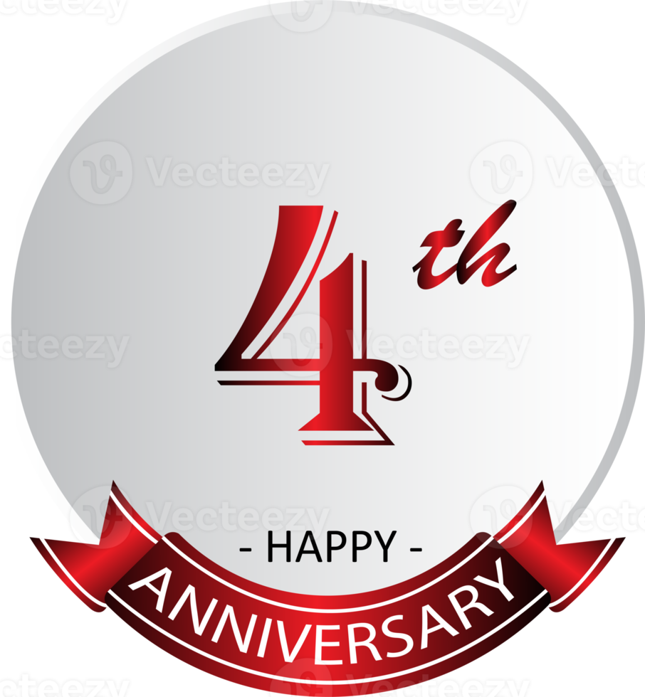 4th anniversary celebration label png