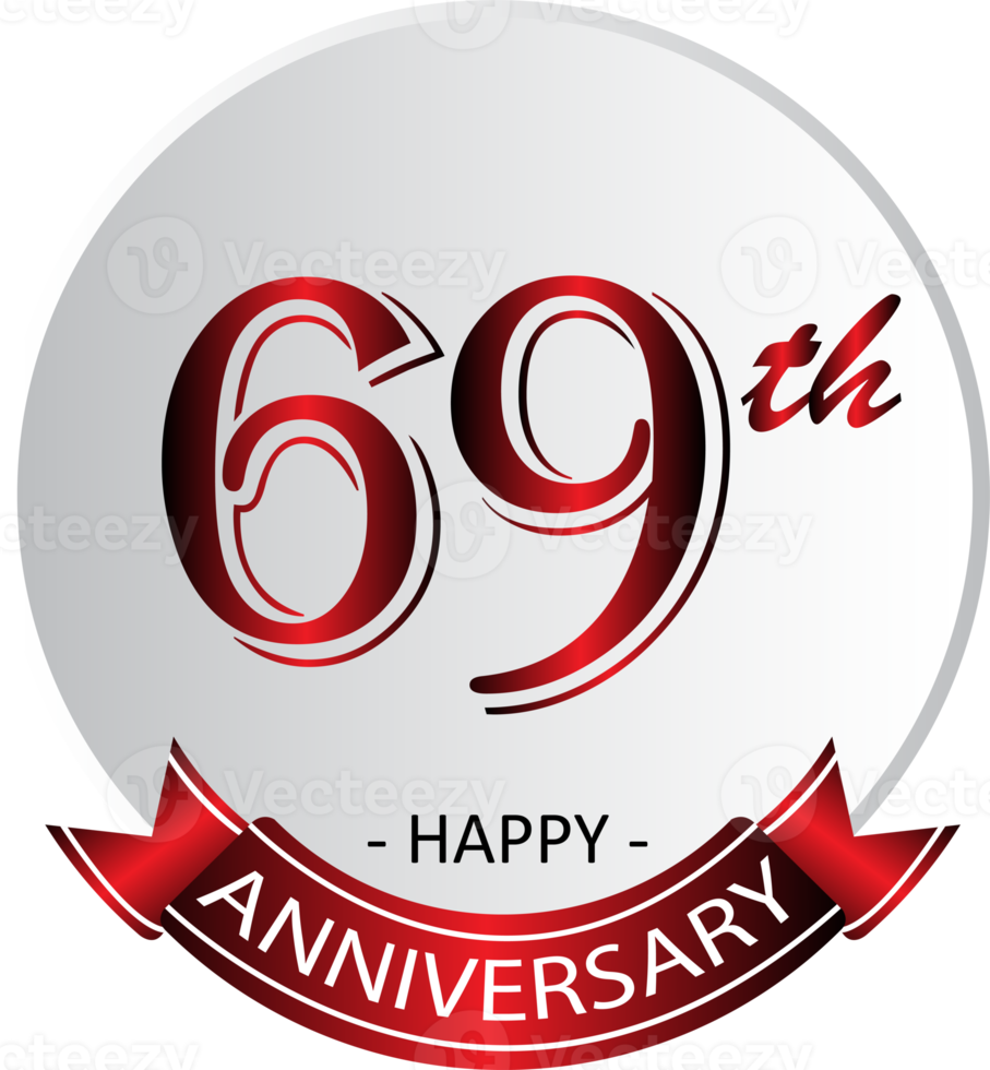 69th anniversary celebration label png