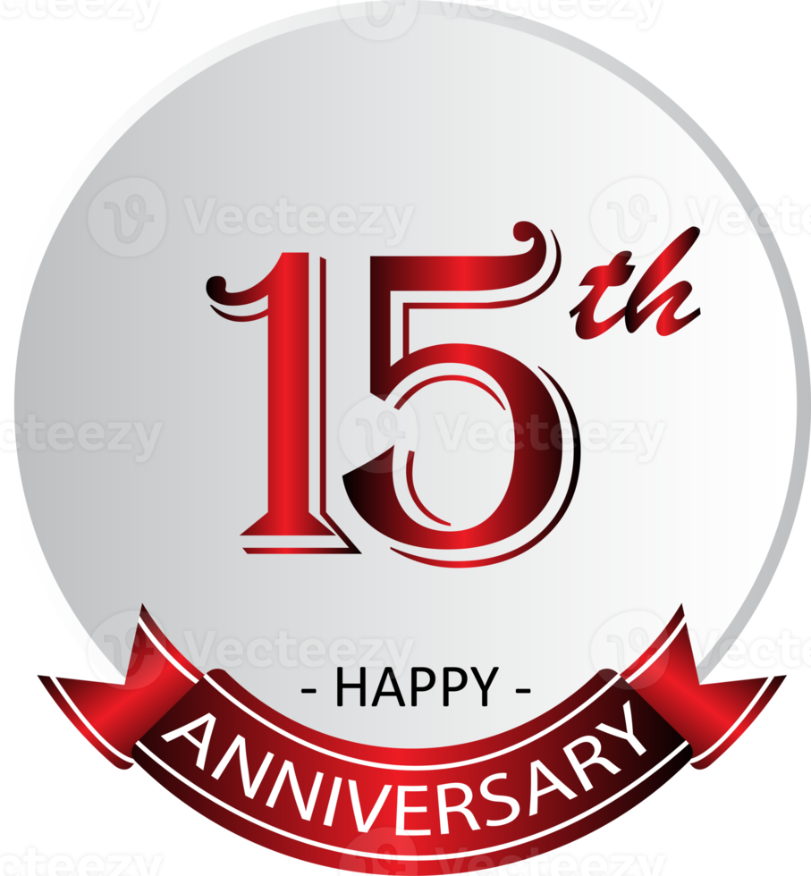 15th anniversary celebration label png