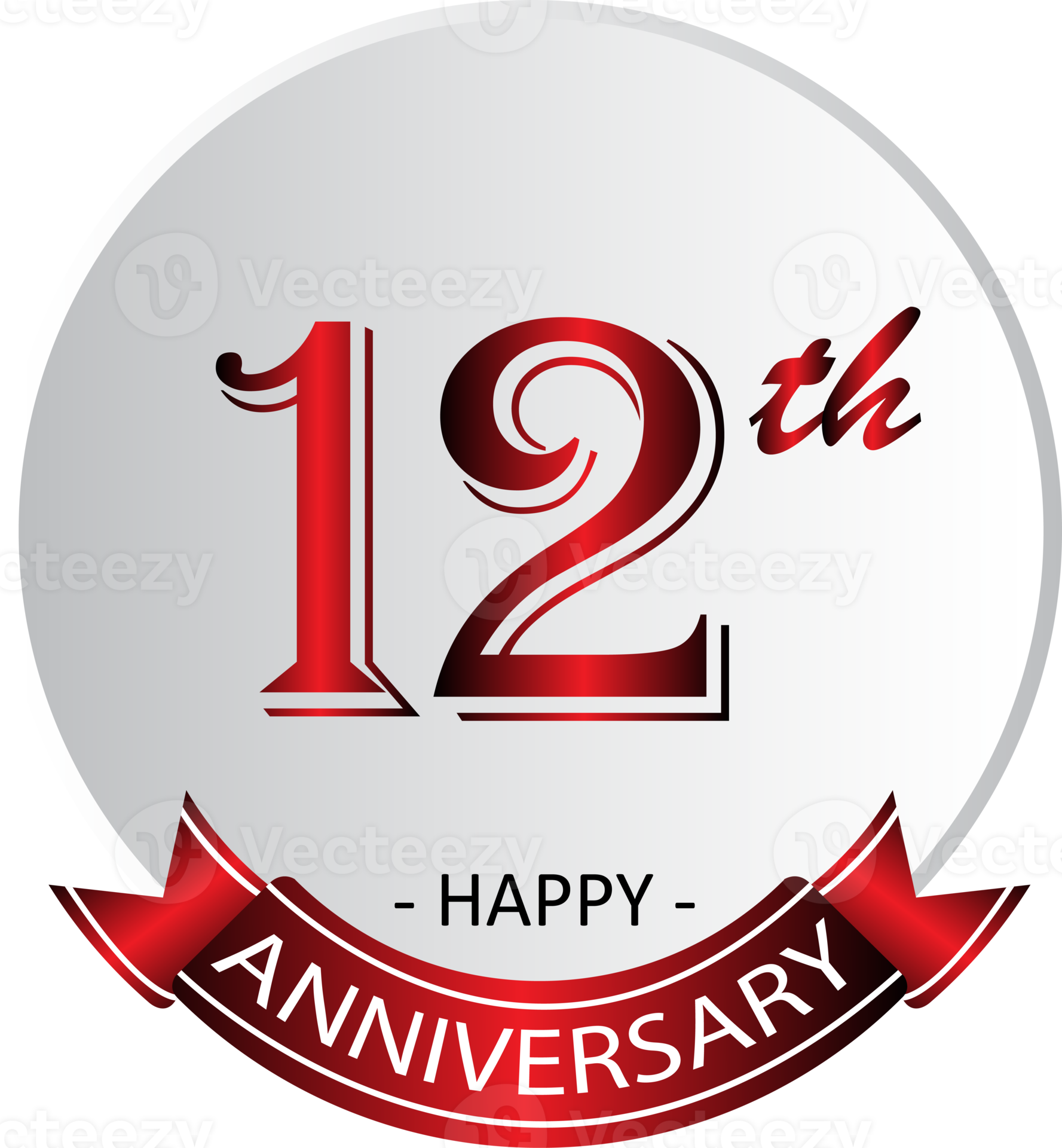 12th anniversary celebration label 13836167 PNG