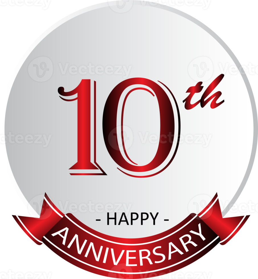 10th anniversary celebration label png