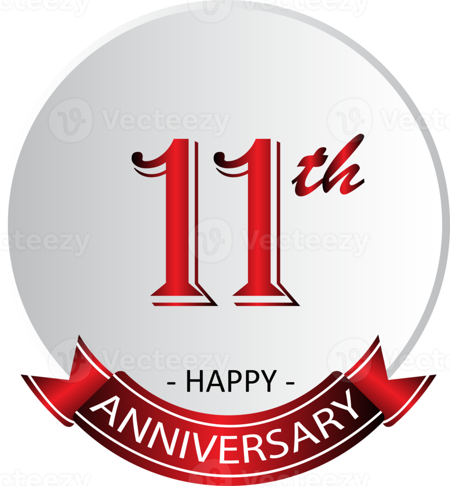 11th anniversary celebration label png