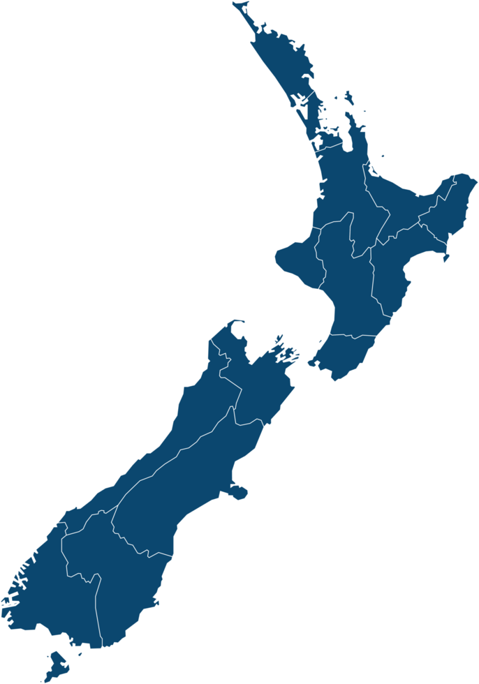 New Zealand political map divide by state png