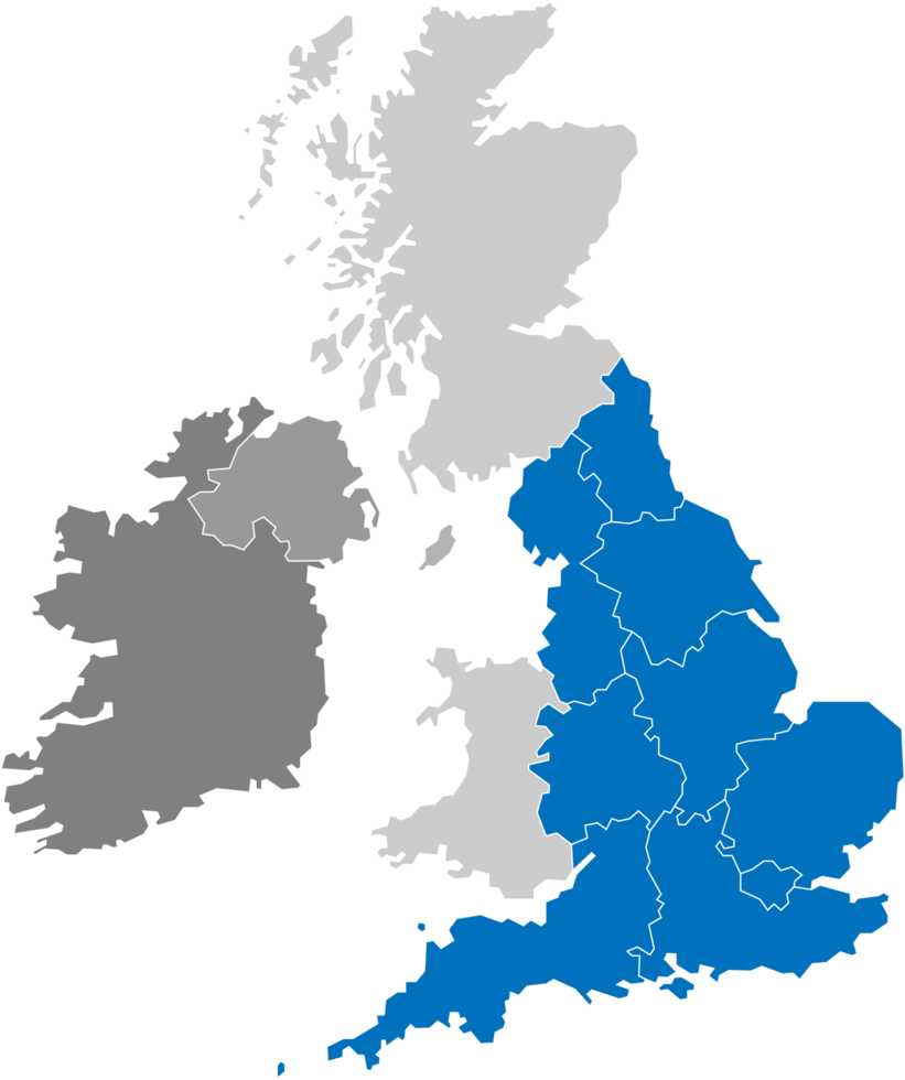 England politisk Karta dela upp förbi stat png