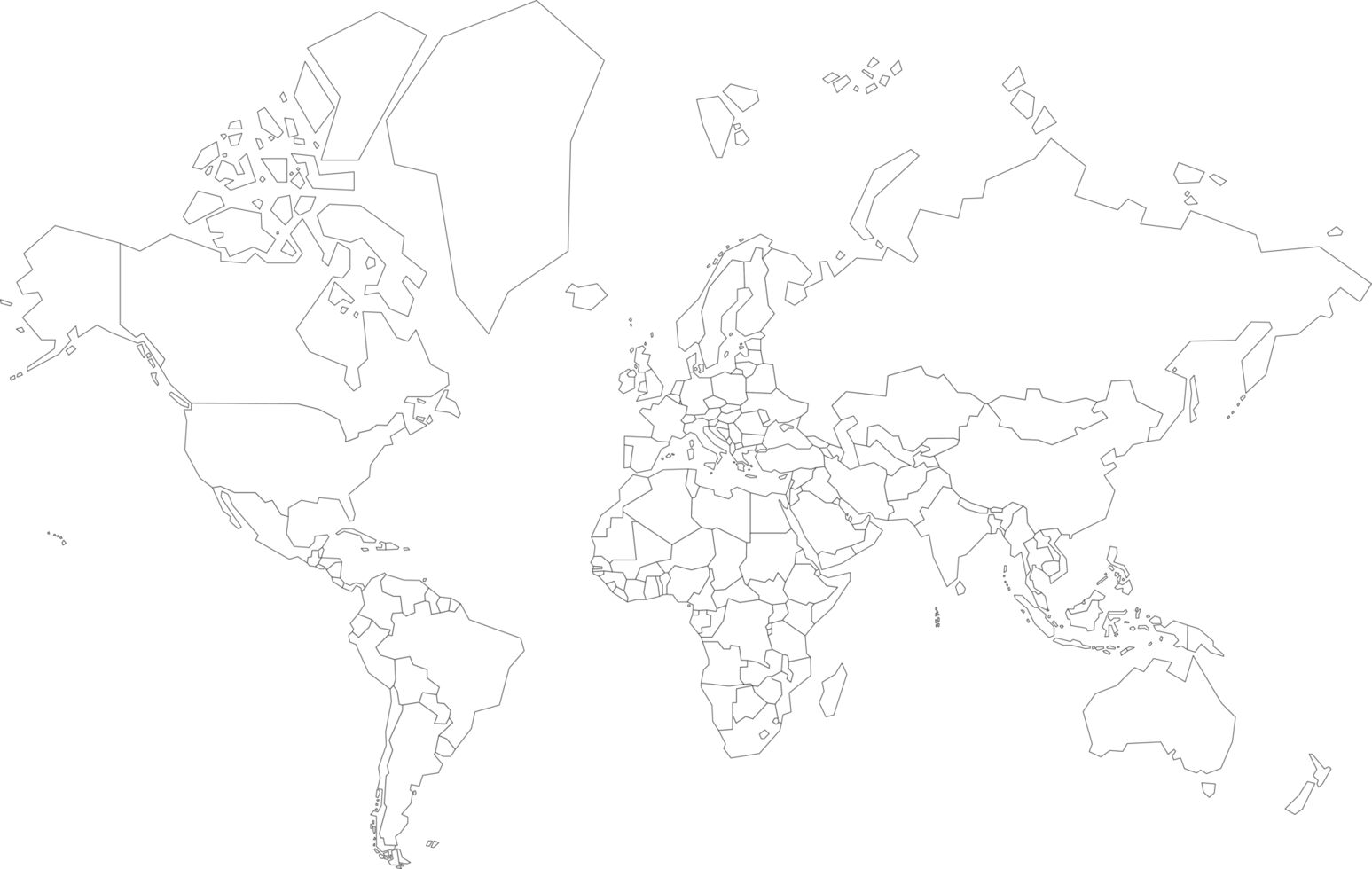 wereld kaart compleet met allemaal landen png