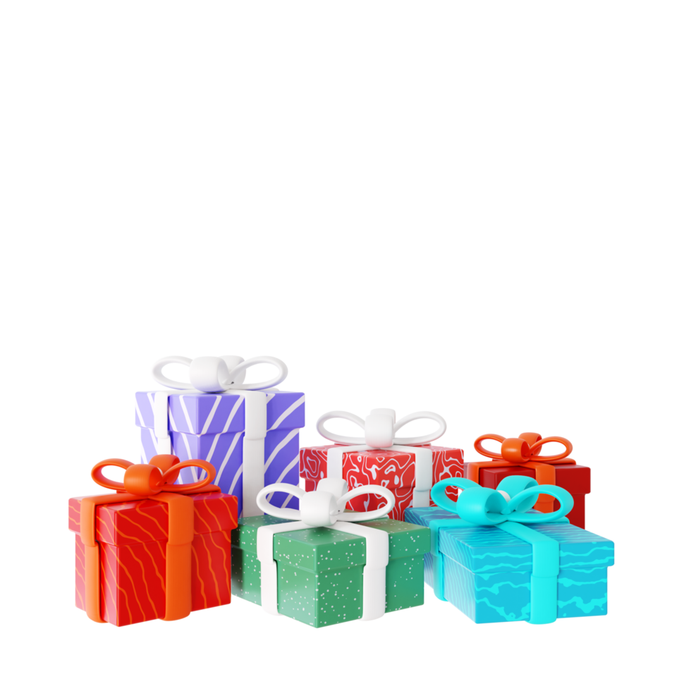 caja de regalo de elemento 3d de navidad png