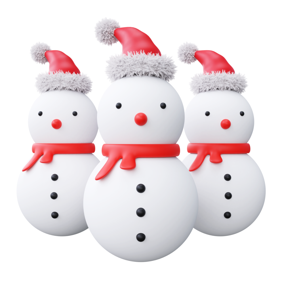Natale 3d elemento pupazzo di neve png