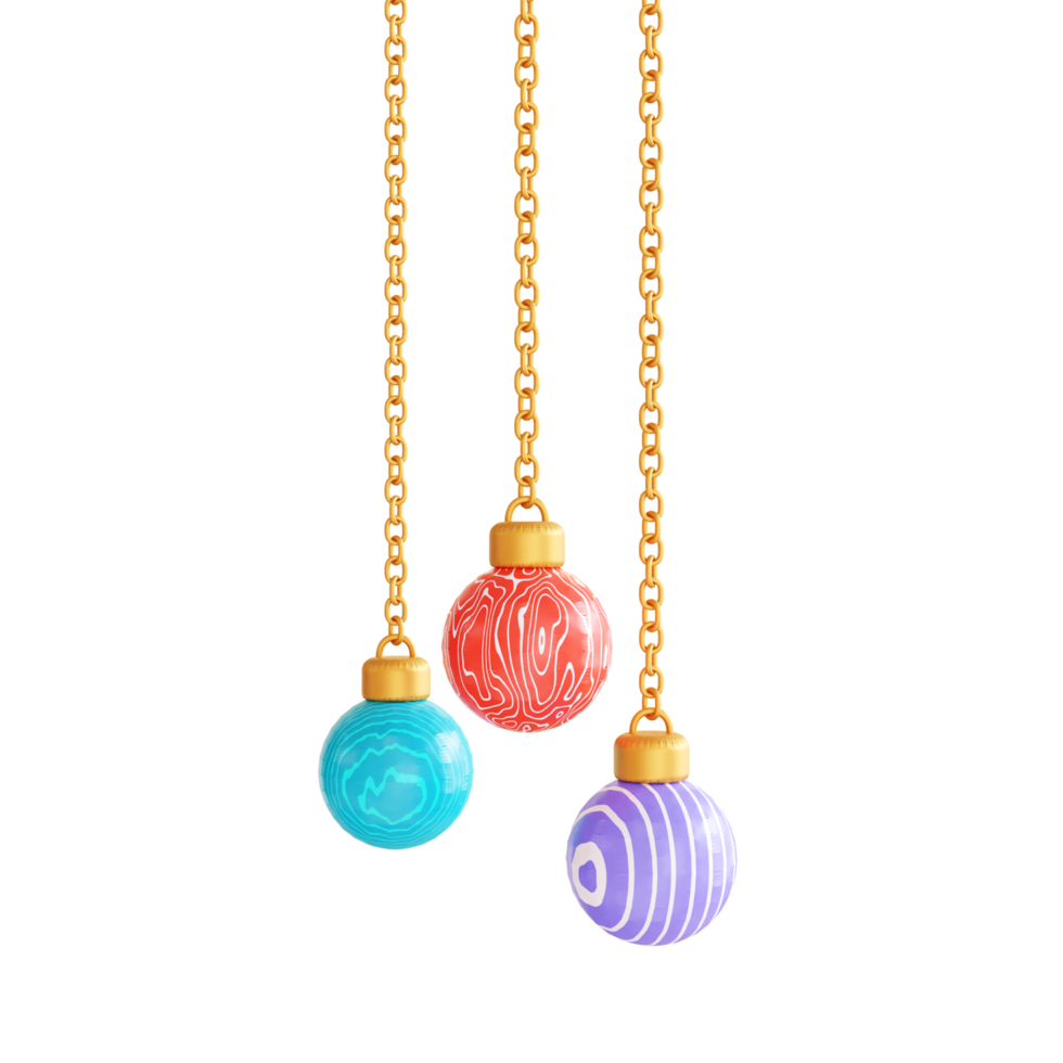 Christmas balls 3d element png