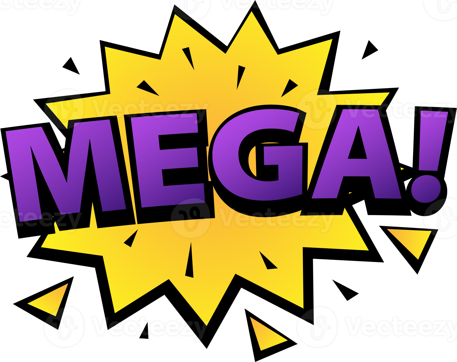 grappig belettering mega. grappig toespraak bubbel met emotioneel tekst
