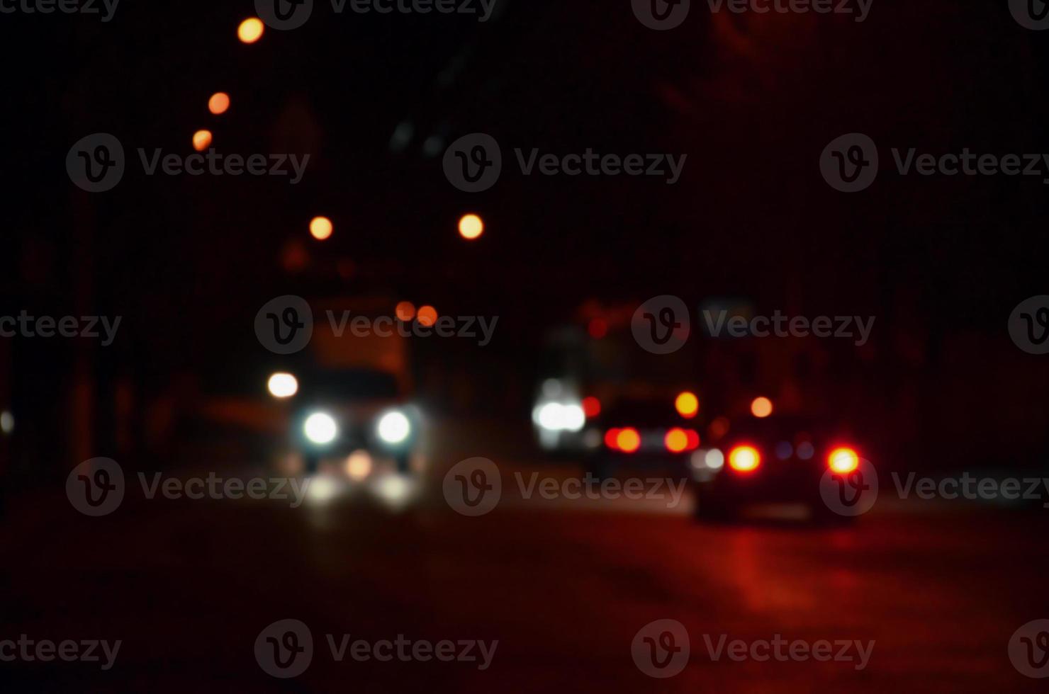 Blurred landscape of night city photo