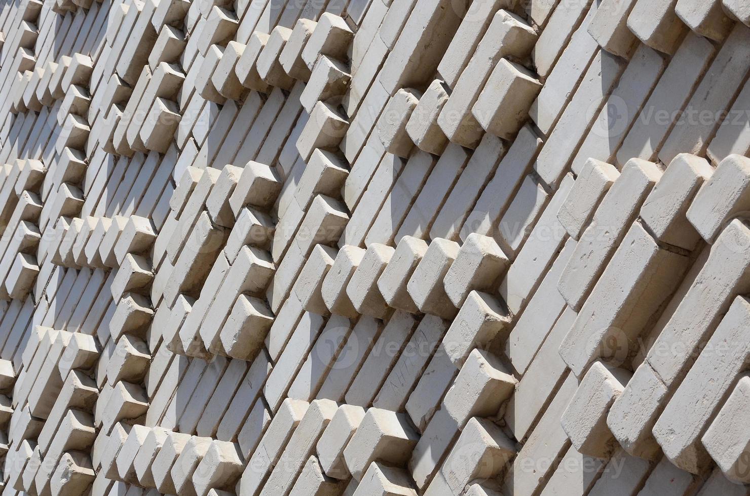 A pattern made of white bricks in the form of diamond shapes. Decoration of the walls during the Soviet Union photo