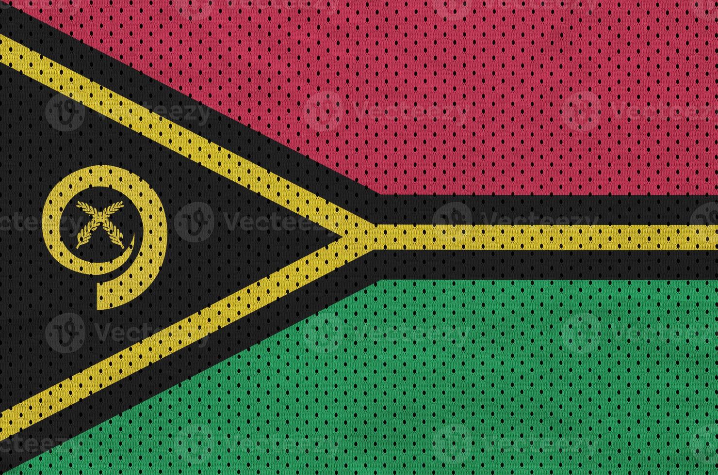 Vanuatu flag printed on a polyester nylon sportswear mesh fabric photo