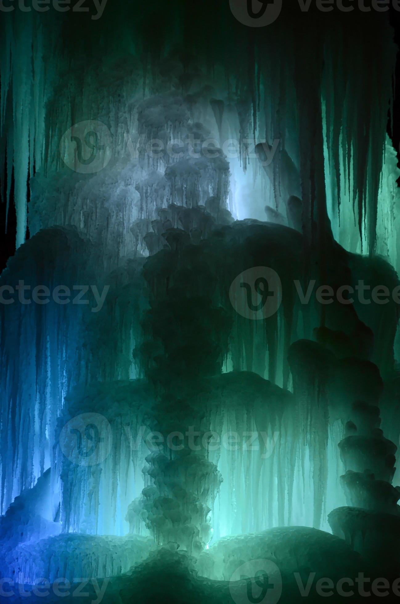 Large blocks of ice frozen waterfall or cavern background 13837990