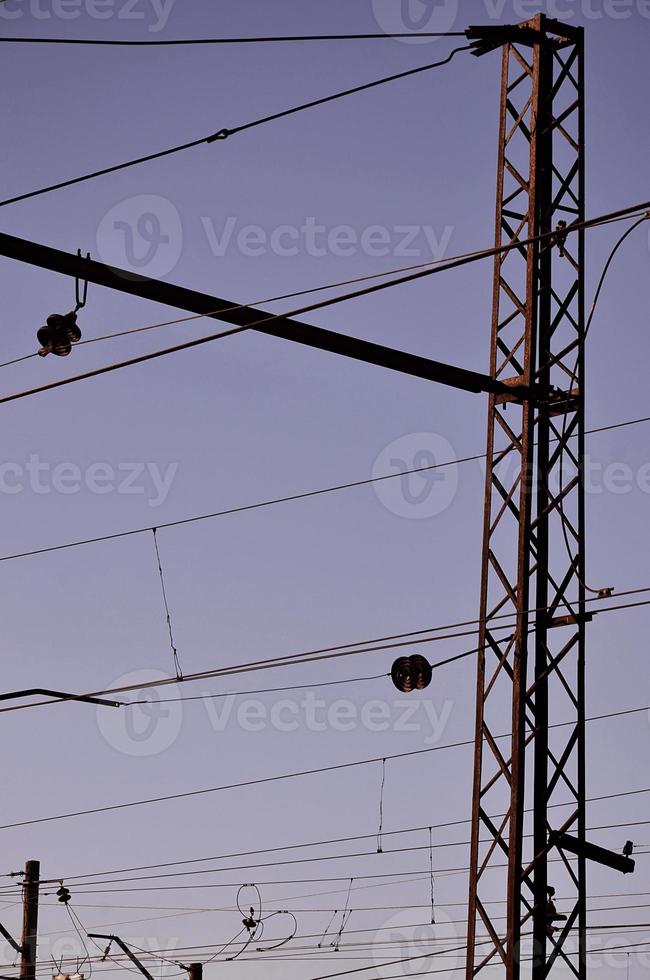 Railroad overhead lines photo