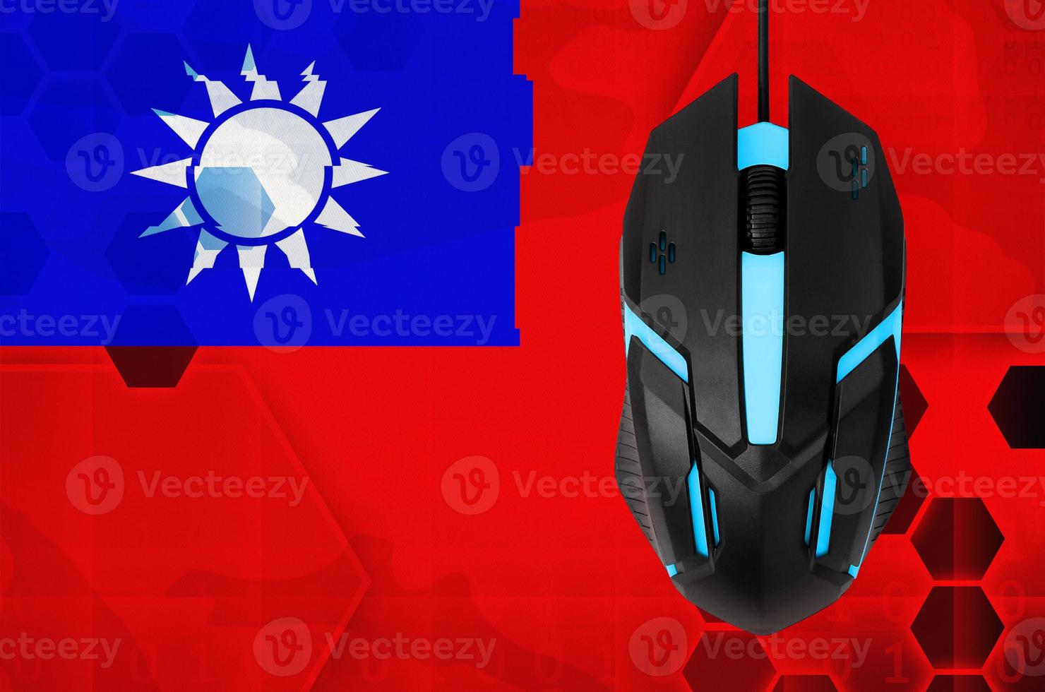 Taiwan flag and computer mouse. Concept of country representing e-sports team photo