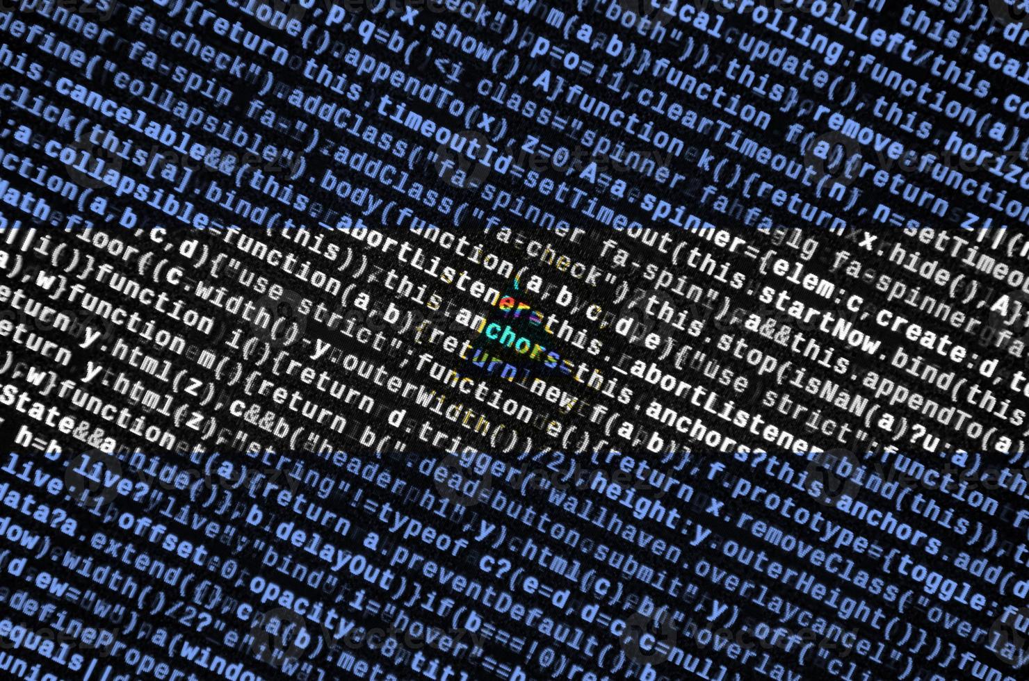 Nicaragua flag is depicted on the screen with the program code. The concept of modern technology and site development photo