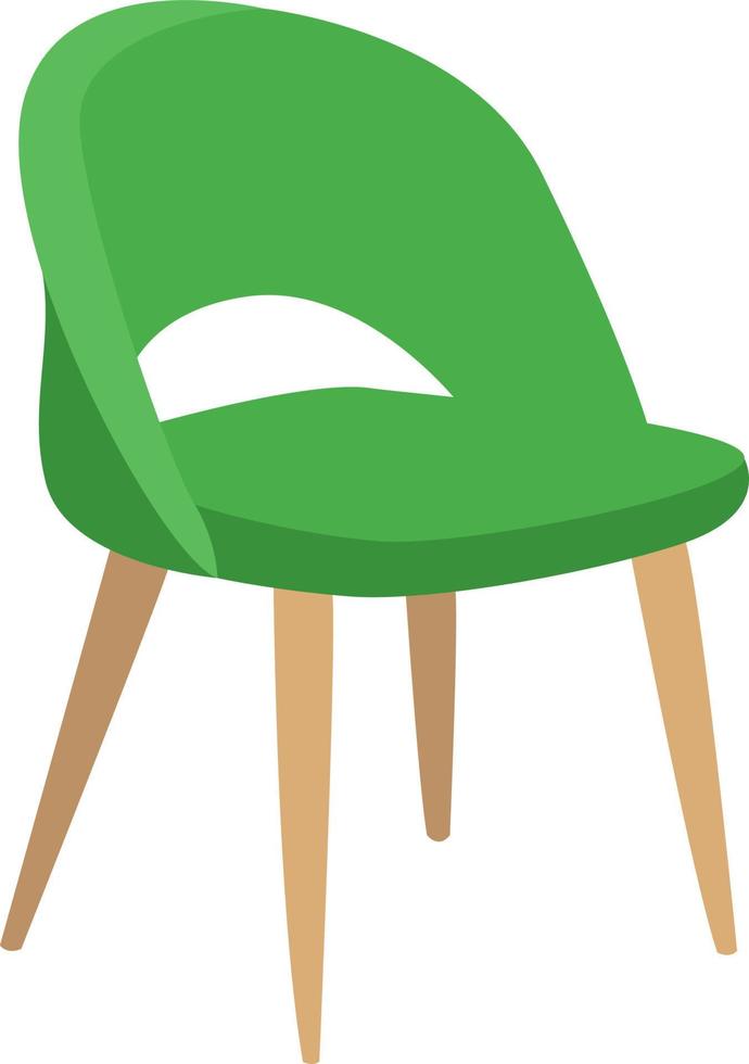Green chair, illustration, vector on white background.
