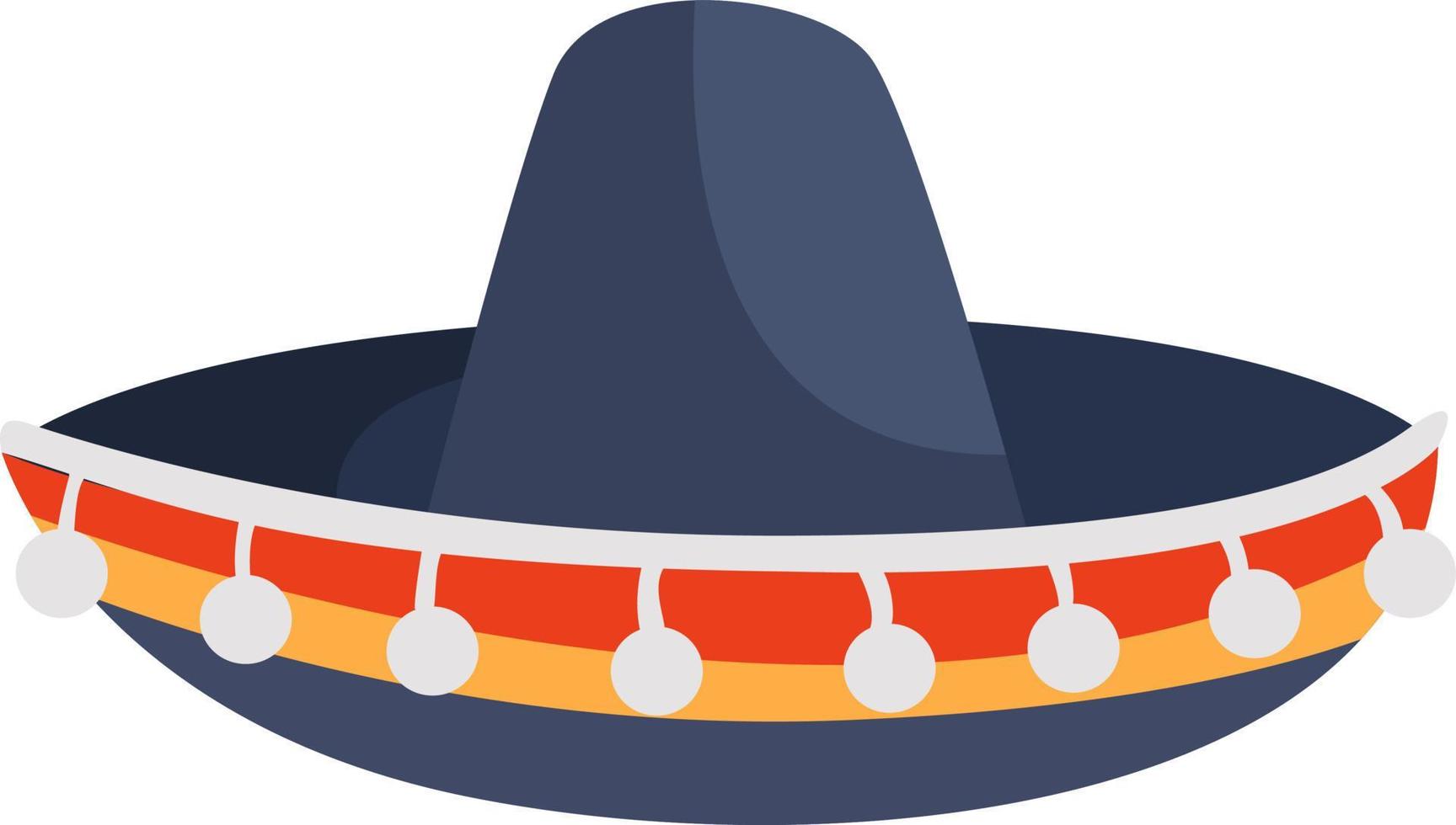 sombrero azul, ilustración, vector sobre fondo blanco