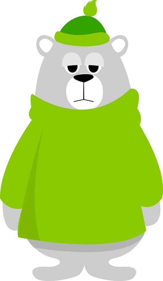 White bear, illustration, vector on white background.