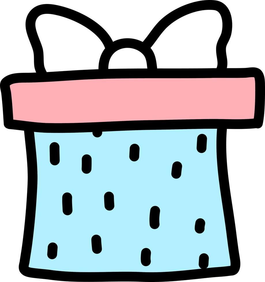Suprise present, illustration, vector on a white background.