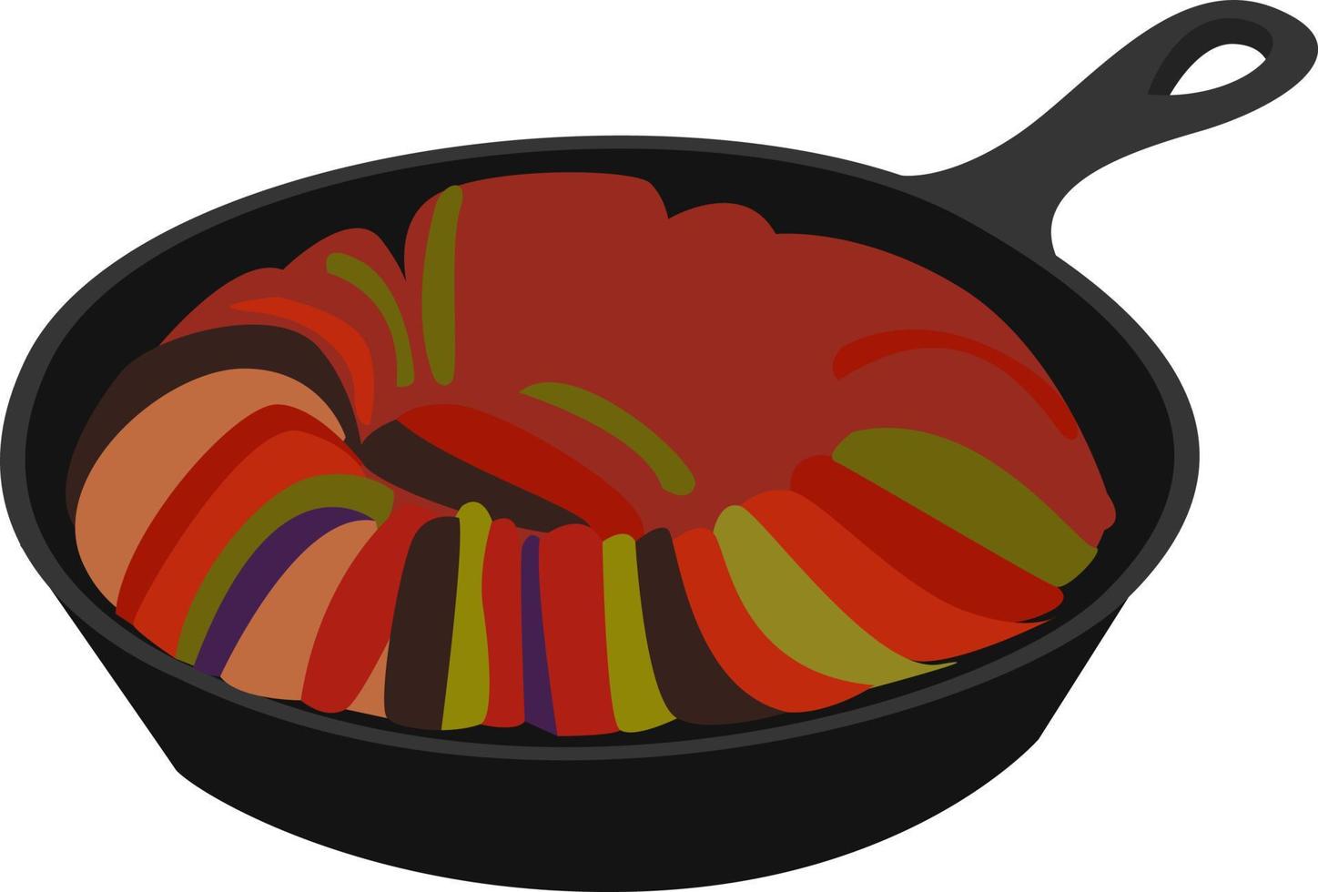 Ratatouille food, illustration, vector on white background