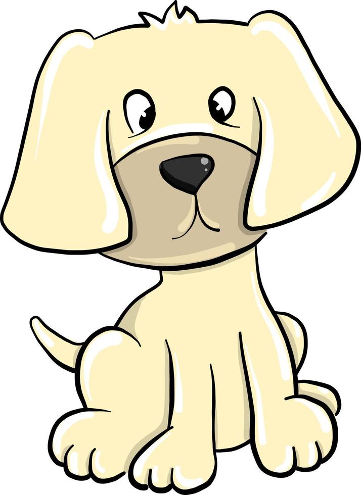 Light haired dog, illustration, vector on white background