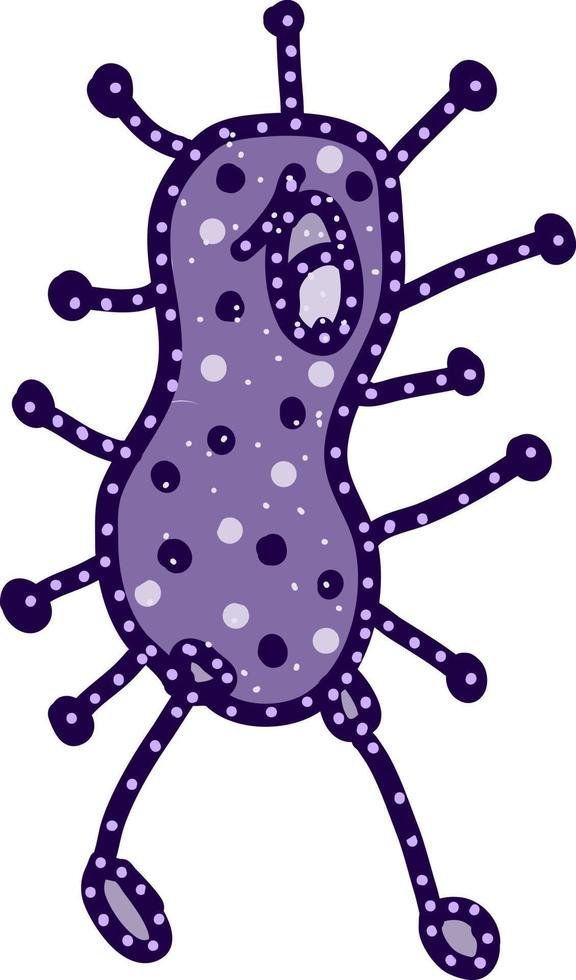 Purple virus, illustration, vector on white background