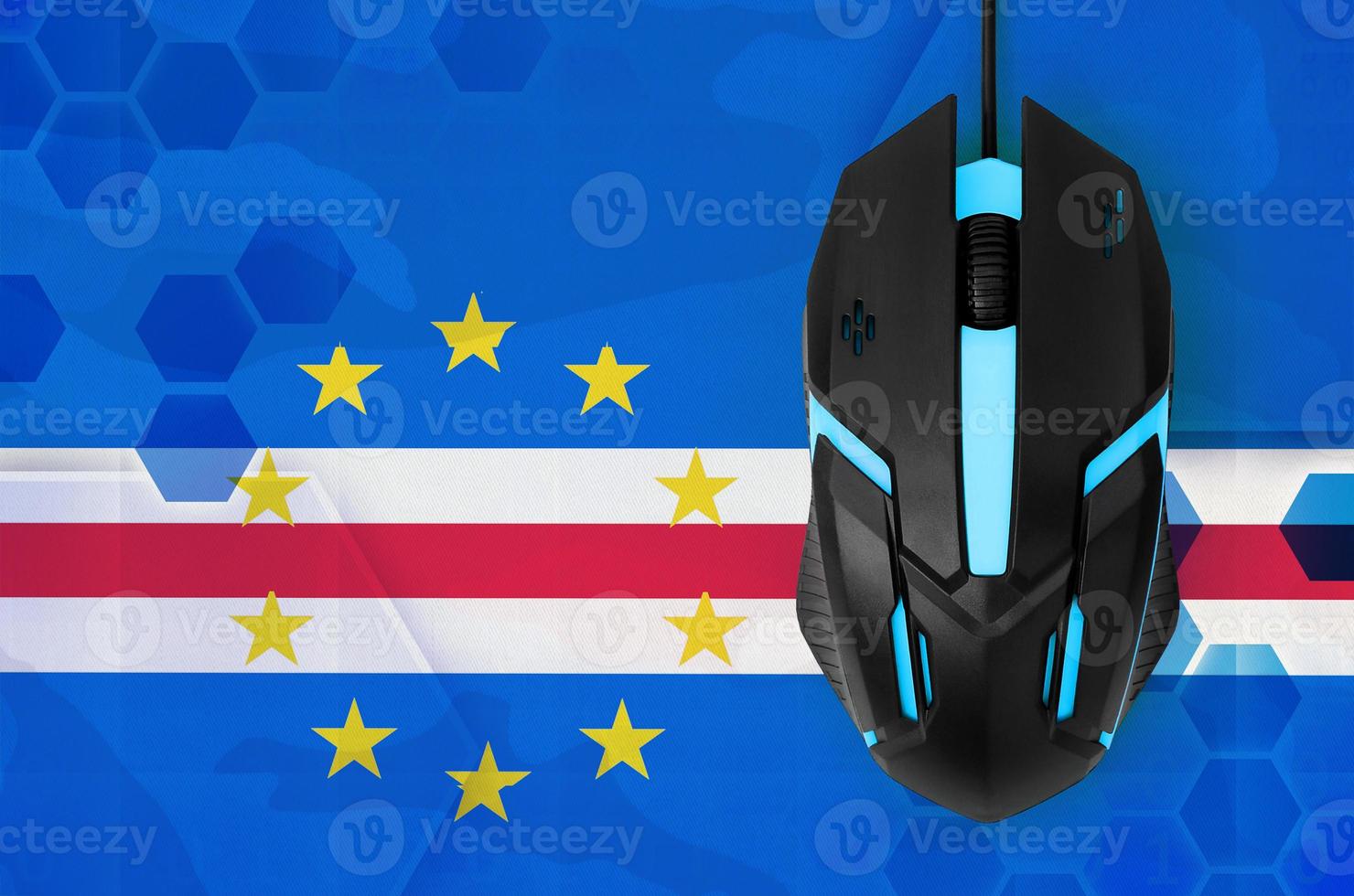 Cabo verde flag and computer mouse. Concept of country representing e-sports team photo