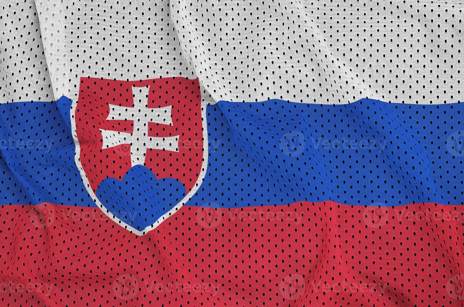 Slovakia flag printed on a polyester nylon sportswear mesh fabri photo