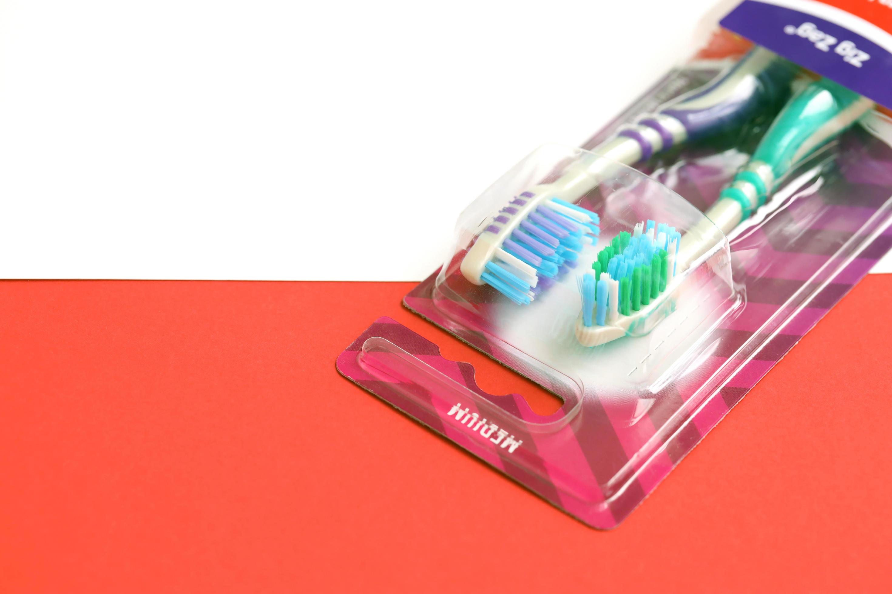 TERNOPIL, UKRAINE JUNE 23, 2022 Colgate toothbrushes, a brand of oral