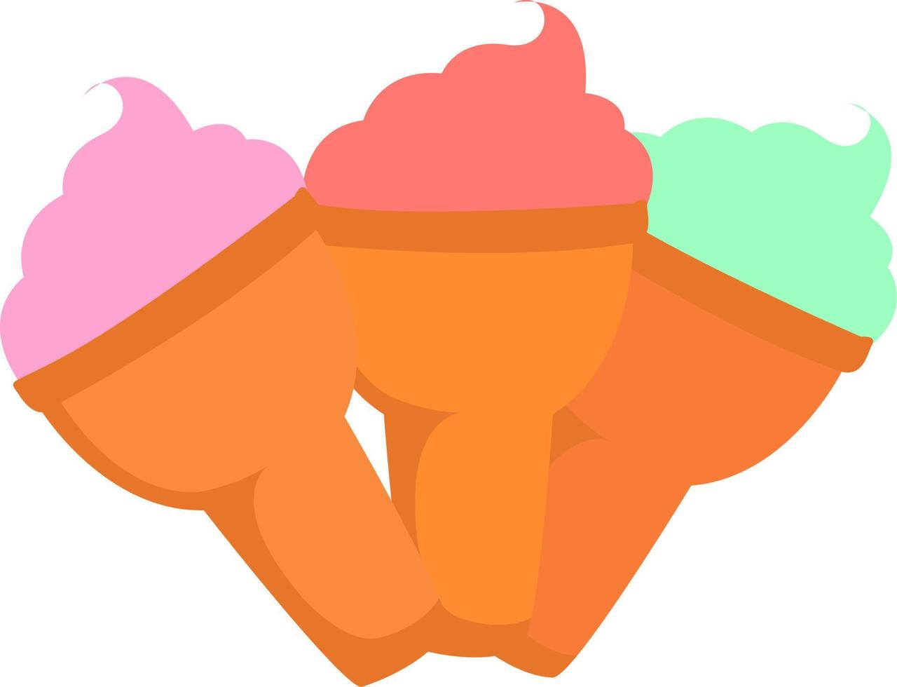 Ice creams, illustration, vector on white background.