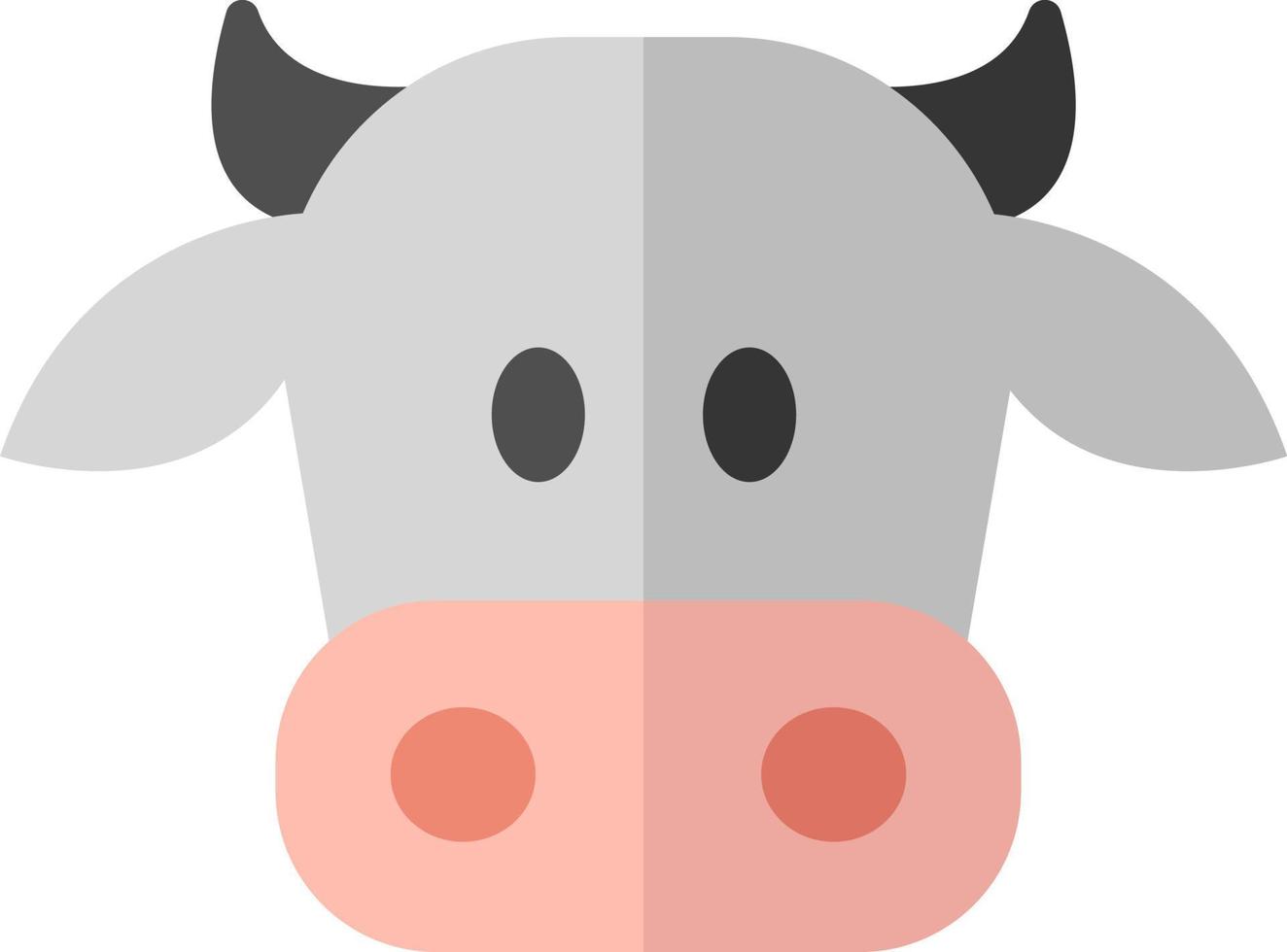 Cow head, icon illustration, vector on white background