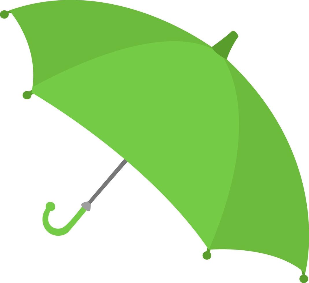 Green umbrella, illustration, vector on white background