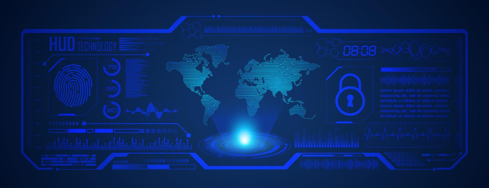Modern HUD Technology Screen Background vector