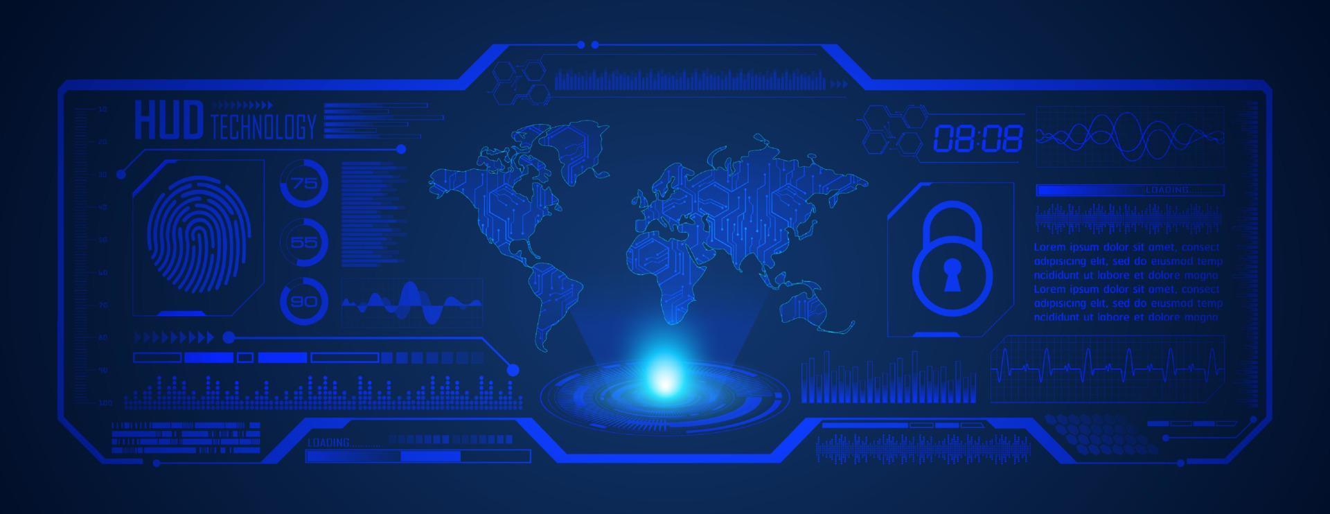 Modern HUD Technology Screen Background vector