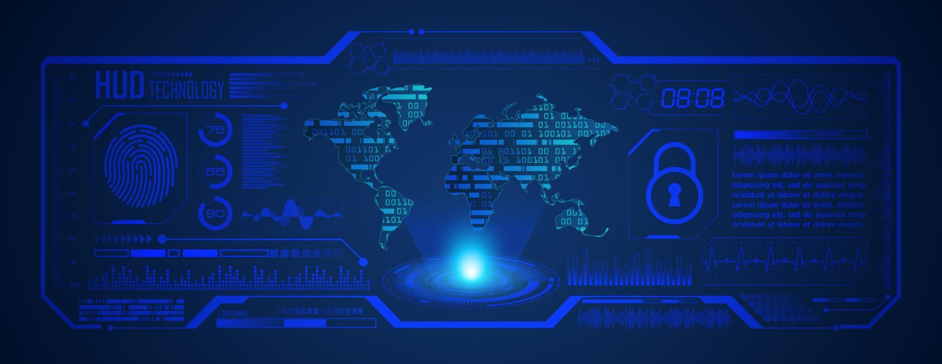 Modern HUD Technology Screen Background vector