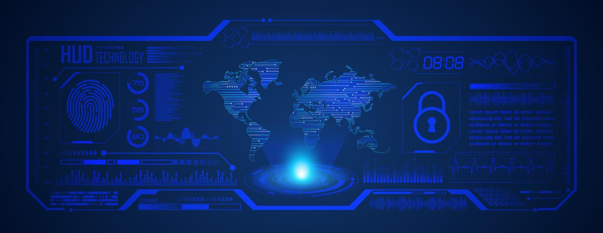 Modern HUD Technology Screen Background vector