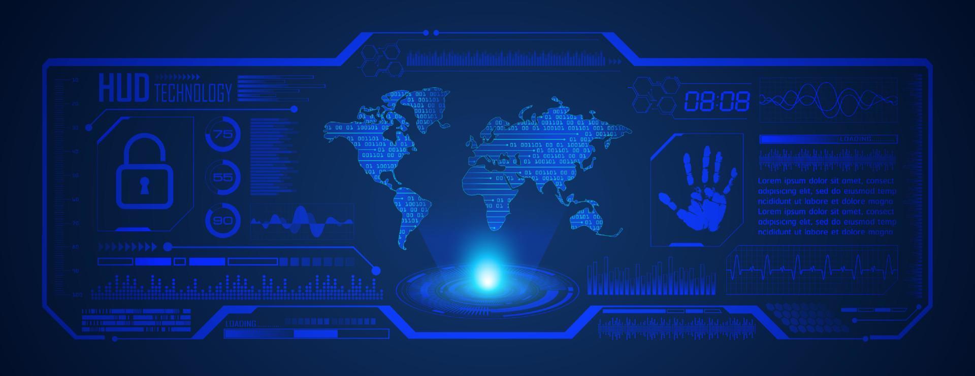 Modern HUD Technology Screen Background vector