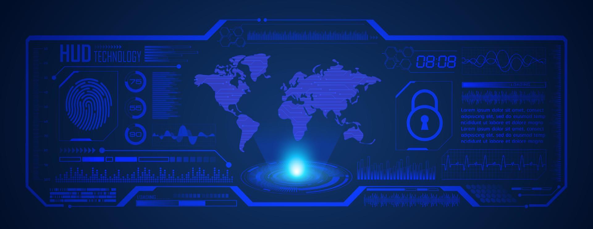 Modern HUD Technology Screen Background vector