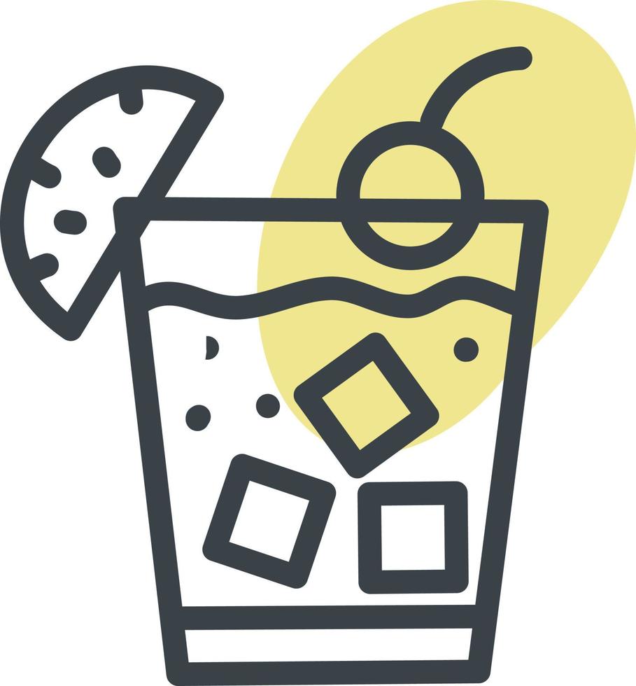 Refreshing coctail, illustration, vector, on a white background. vector