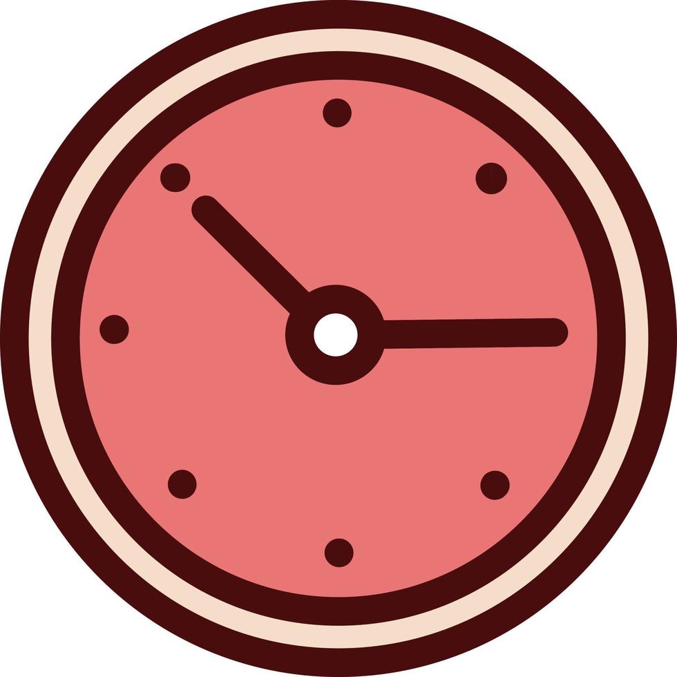 Office clock, illustration, vector on a white background.