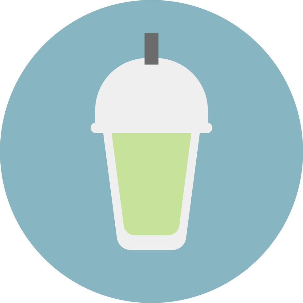 Green juice in cup to go, illustration, vector on a white background.